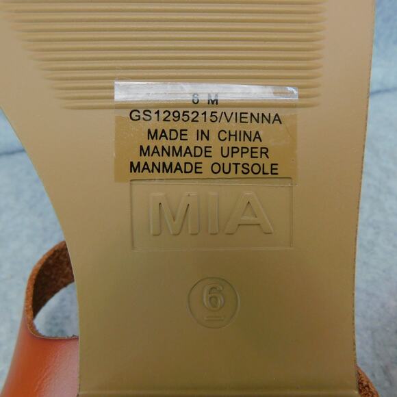 MIA Womens Casual Leather Vienna Woven Flat Ankle Strap Sandals - Brown Size 6 - Picture 10 of 10